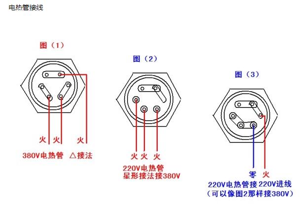 380V發熱管接線圖接線方法